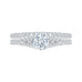 14K White Gold Round Diamond Engagement Ring with Split Shank