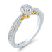 14K Two-Tone Gold Round Diamond Engagement Ring