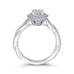 14K White Gold Round Diamond Floral Halo Engagement Ring