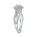 Round Diamond Halo Engagement Ring with Split Shank In 14K White Gold