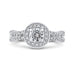 Round Diamond Halo Engagement Ring with Split Shank In 14K White Gold