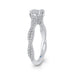 14K White Gold Round Diamond Engagement Ring with Crossover Shank