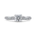 14K White Gold Round Diamond Engagement Ring with Crossover Shank