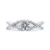 14K White Gold Round Diamond Criss-Cross Engagement Ring