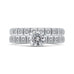14K White Gold Round Cut Diamond Floral Engagement Ring