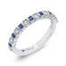14K White Gold Round Diamond Half-Eternity Wedding Band with Sapphire