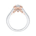 14K Two-Tone Gold Heart Shape Diamond Halo Engagement Ring