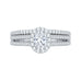 14K White Gold Oval Diamond Halo Engagement Ring with Split Shank