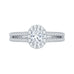 14K White Gold Oval Diamond Halo Engagement Ring with Split Shank