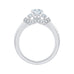 14K White Gold Princess Cut Diamond Three-Stone Engagement Ring