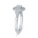 14K White Gold Cushion Cut Diamond Double Halo Vintage Engagement Ring