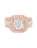 Vintage 14K White Gold and Cushion Halo Diamond Engagement Ring
