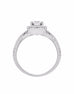14K White Gold and Cushion Halo Diamond Infinity Engagement Ring