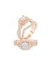 14K White Gold and Cushion Halo Diamond Infinity Engagement Ring
