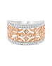 14K White with Rose Gold and Diamond Fashion Band