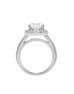 14K White Gold and Round Halo Diamond Engagement Ring