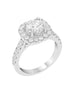 14K White Gold and Cushion Halo Diamond Engagement Ring