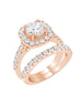 14K White Gold and Cushion Halo Diamond Engagement Ring
