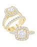 14K White Gold and Cushion Halo Diamond Engagement Ring