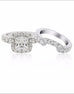 14K White Gold and Cushion Halo Diamond Engagement Ring