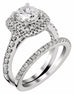 14K White Gold and Double Halo Diamond Engagement Ring