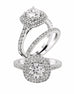 14K White Gold and Double Halo Diamond Engagement Ring