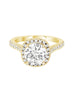 Vintage 14K White Gold and Cushion Halo Diamond Engagement Ring