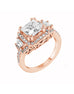 3 Stone 14K White Gold and Cushion Halo Diamond Engagement Ring