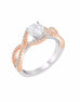 14K White with Rose Gold and Diamond Infinity Engagement Ring