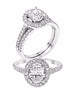 14K White Gold and Halo Diamond Tesori Engagement Ring