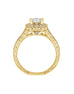 Vintage 14K White Gold and Cushion Halo Diamond Split Shank Engagement Ring