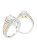 14K White with Yellow Gold and Diamond Engagement Ring