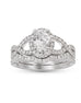 14K White Gold and Halo Diamond Infinity Engagement Ring