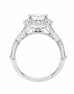 14K White Gold and Round Halo Diamond Infinity Engagement Ring