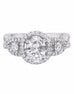 3 Stone 14K White Gold and Halo Diamond Infinity Engagement Ring