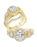3 Stone 14K White Gold and Halo Diamond Infinity Engagement Ring