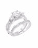 3 Stone 14K White Gold and Diamond Infinity Engagement Ring