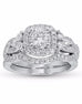 14K White Gold and Halo Diamond Tesori Infinity Engagement Ring