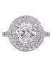 14K White Gold and Double Halo Diamond Split Shank Engagement Ring