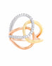14K Rose Gold with White and Yellow Gold Diamond Fashion Band