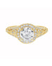 Vintage 14K White Gold and Round Halo Diamond Engagement Ring
