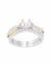 14K White with Yellow Gold and Diamond Bypass Engagement Ring