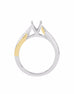 14K White with Yellow Gold and Diamond Bypass Engagement Ring
