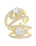 14K White Gold and Diamond Split Shank Engagement Ring