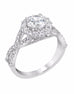 Vintage 14K White Gold and Round Halo Diamond Infinity Engagement Ring