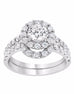 14K White Gold and Round Halo Diamond Engagement Ring