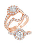 14K White Gold and Round Halo Diamond Engagement Ring