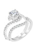 14K White Gold and Halo Diamond Bypass Engagement Ring