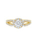 14K White Gold and Halo Diamond Tesori Split Shank Engagement Ring