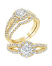 14K White Gold and Halo Diamond Tesori Split Shank Engagement Ring